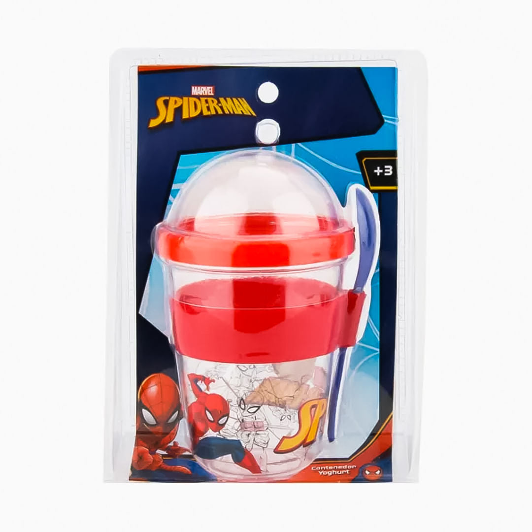 Vaso Yogurt Cereal Cuchara Disney Spiderman