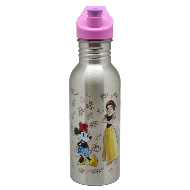 Botella metálica Disney 100 Rosada 600 ml