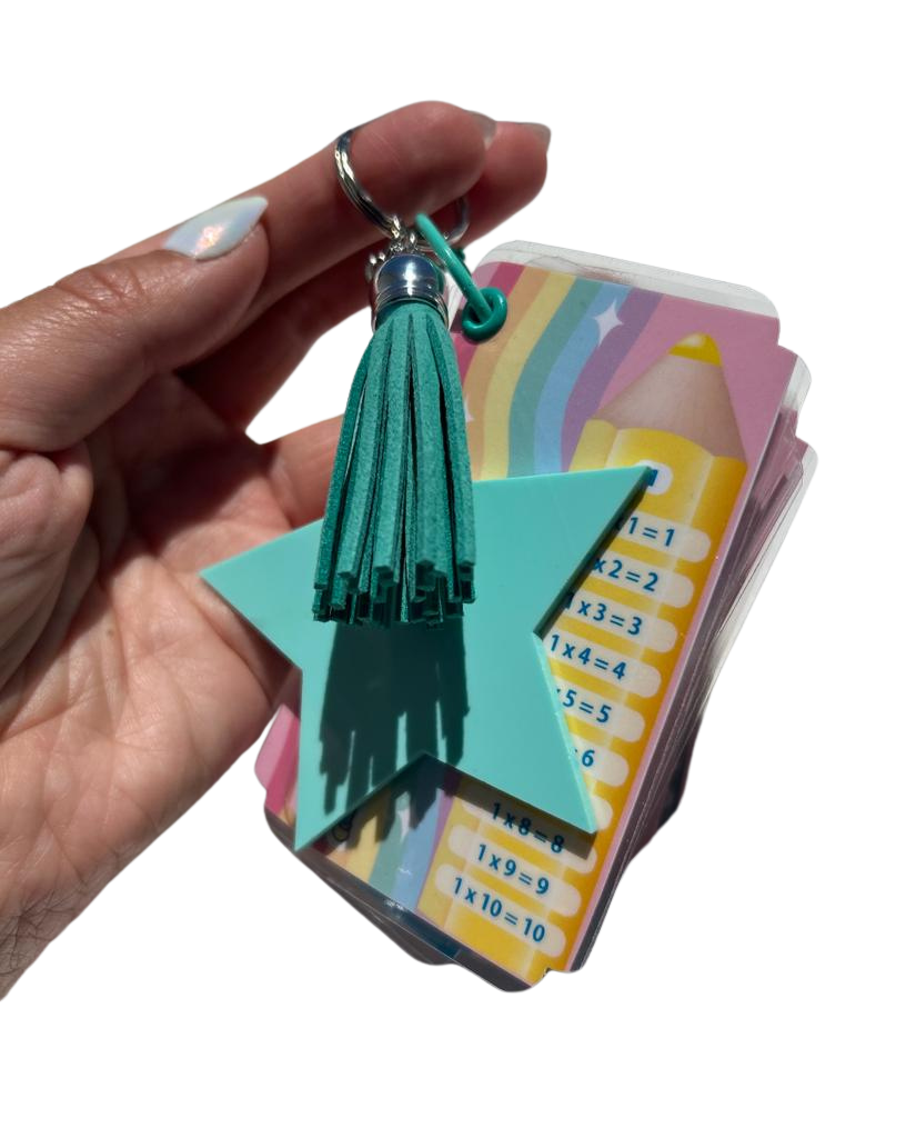 Llavero tablas de multiplicar estrella Turquesa