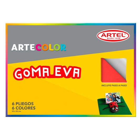 Estuche 6 Goma Eva colores Artel