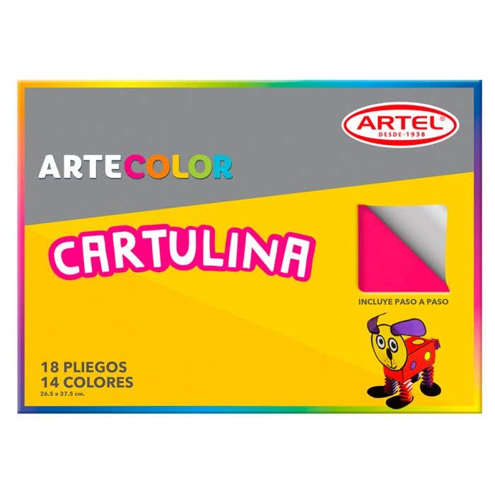 Estuche 18 Cartulinas colores Artel