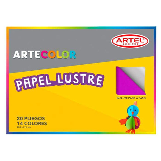 Estuche 20 Papel Lustre colores Artel