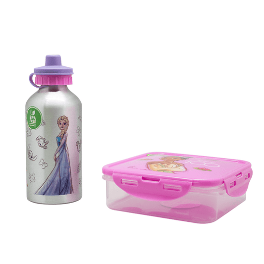 Set escolar pote hermético + botella Disney 100 Rosado