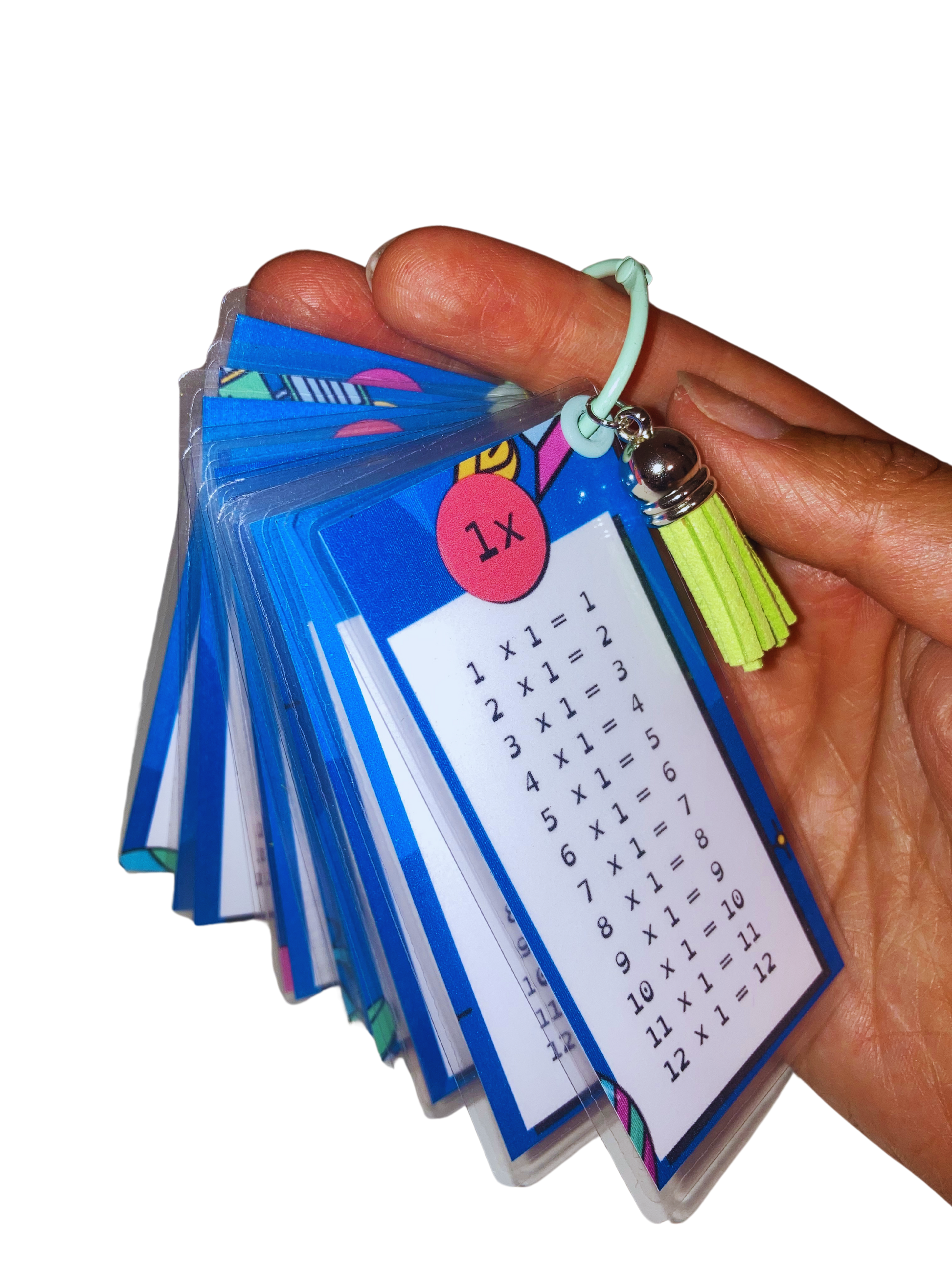 Llavero tablas de multiplicar Azul