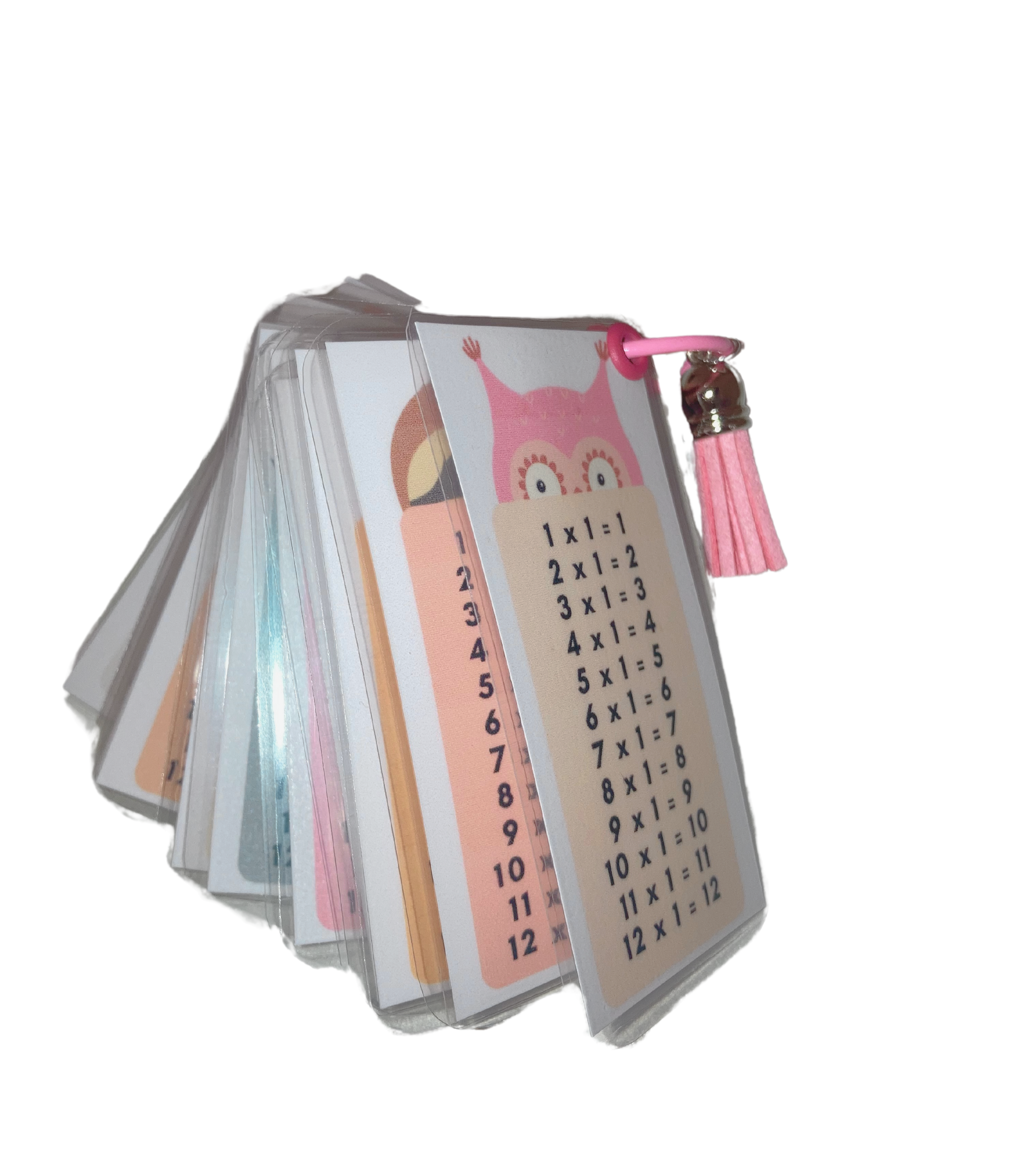 Llavero tablas de multiplicar Rosado