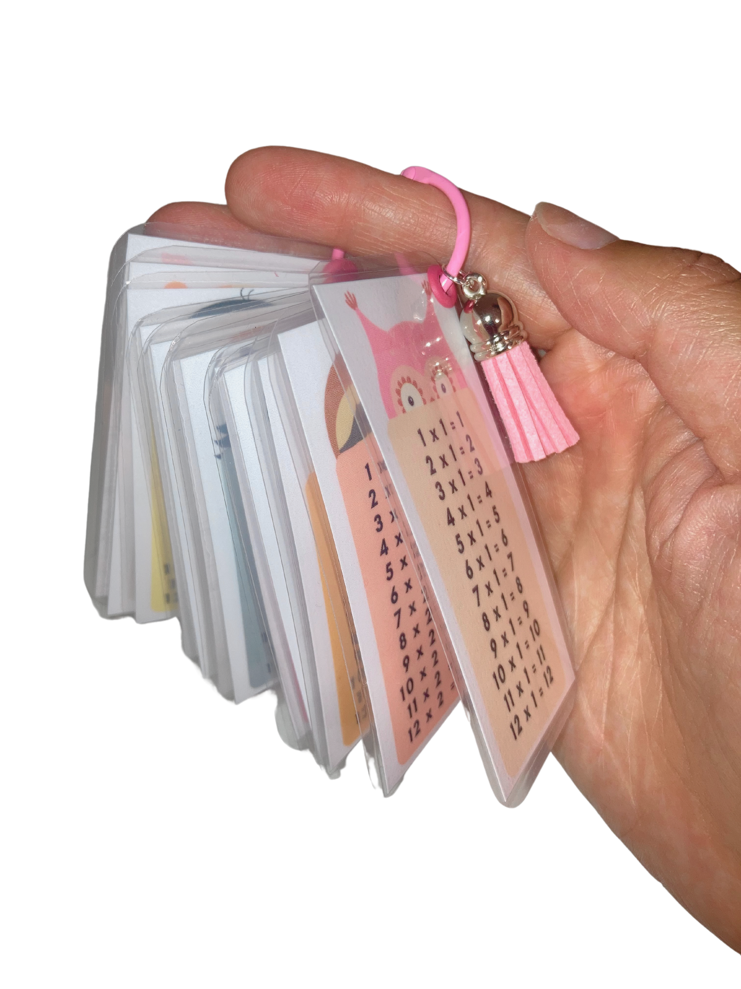 Llavero tablas de multiplicar Rosado