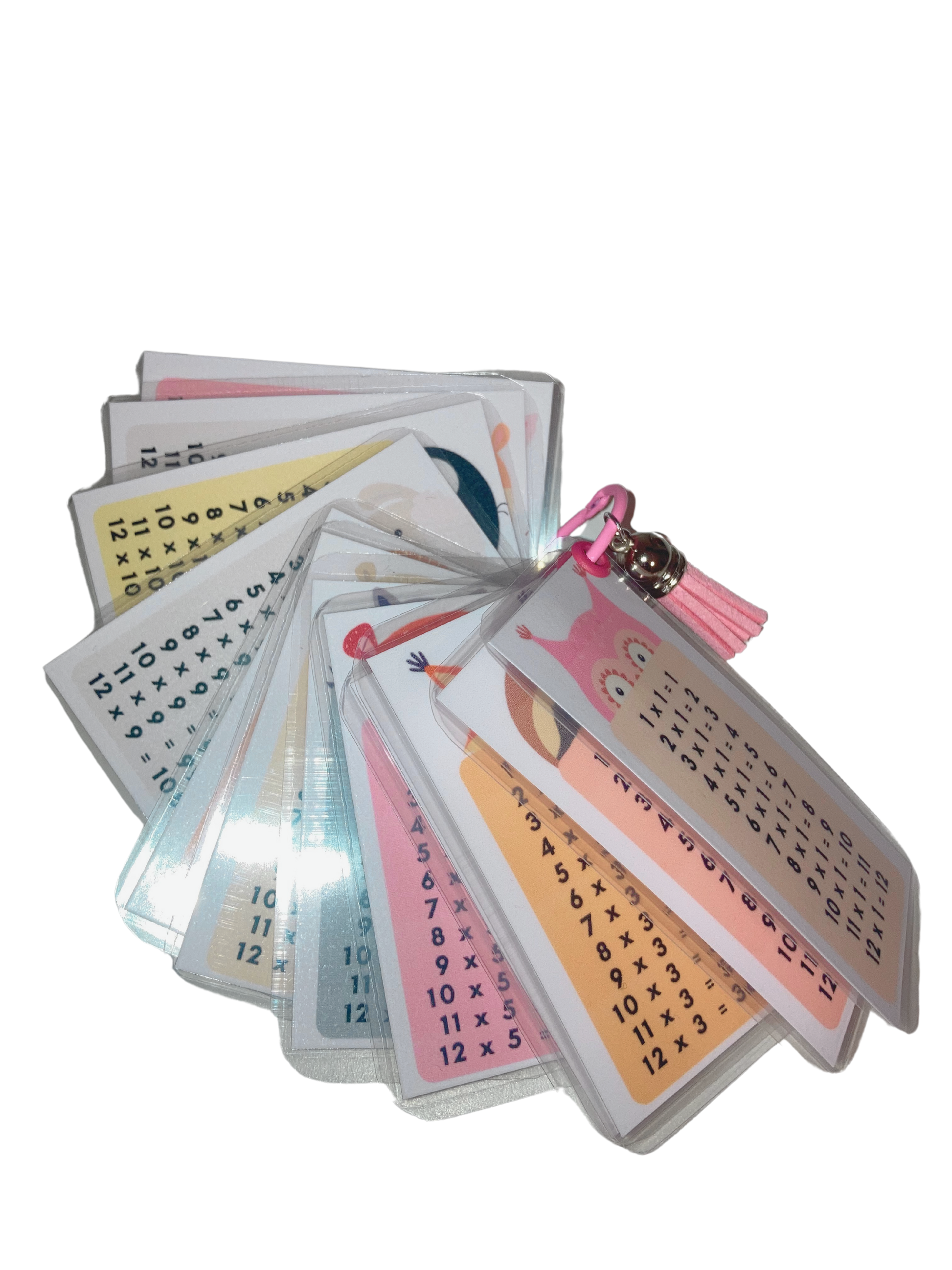 Llavero tablas de multiplicar Rosado