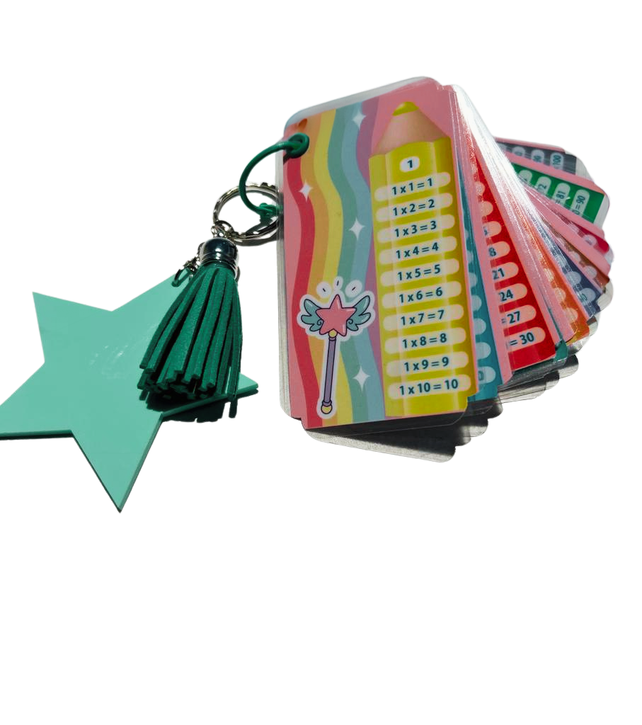 Llavero tablas de multiplicar estrella Turquesa